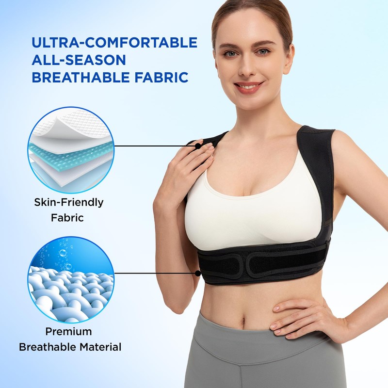 Vicorrect Posture Corrector for Women and Men: Adjustable Upper Back