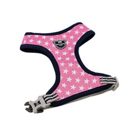 HUGO & HUDSON Dog Harness No Pull Adjustable Fabric Rear Buckle Pet Vest, Pink Star, XS