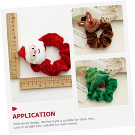 3pcs Plush Hair Tie Hair Ties for Women's Hair Polyester Hair Ropes Hair Scarf Christmas Ponytail Holders Big Scrunchies Christmas Scrunchies for Hair Xmas Hair Bands Cloth IWOWHERO