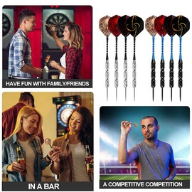 AIMALL 12PCS 23g Brass Tip Dart Flights Aluminum Barrel Nice Darts Stem Storage Case, 6.18" Aluminum Shafts, Enhanced Flight Stability, Complete with Extra Accessories