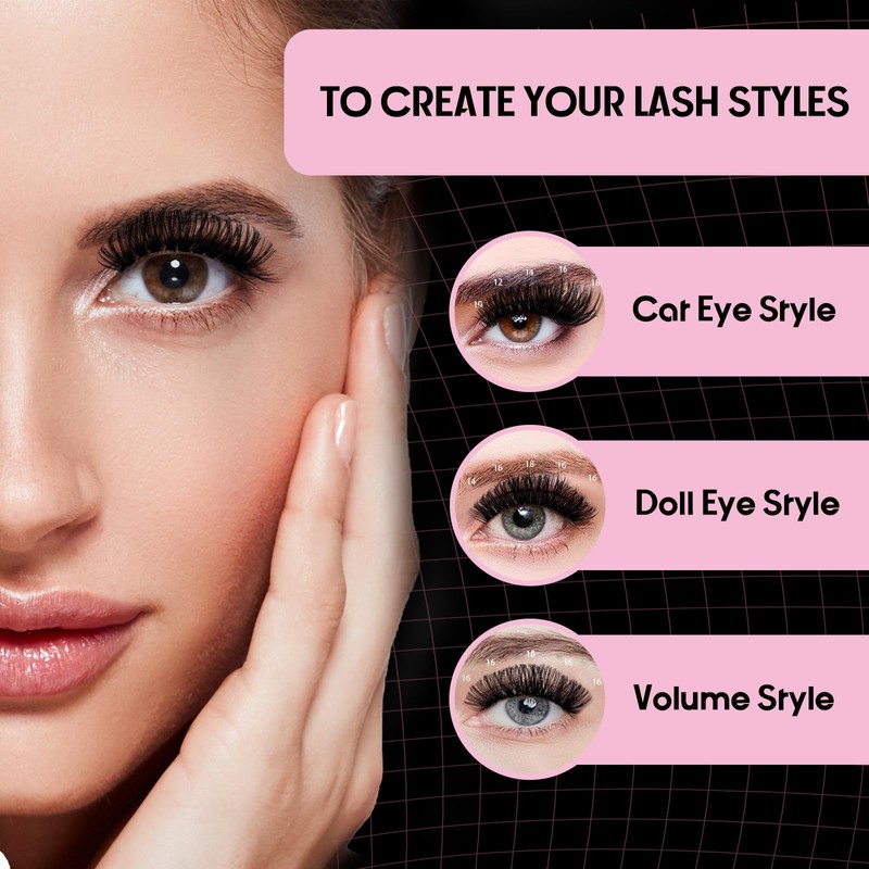 Perfect Key 200 Clusters Natural Look Eyelash Extensions Wispy Lash