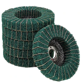NuoDunco 6Pcs 4" x 5/8" Nylon Fibre Flap Disc Polishing Grinding Wheel,Scouring pad Buffing Wheel for Angle Grinder, Polishing Tools (Grit 180)