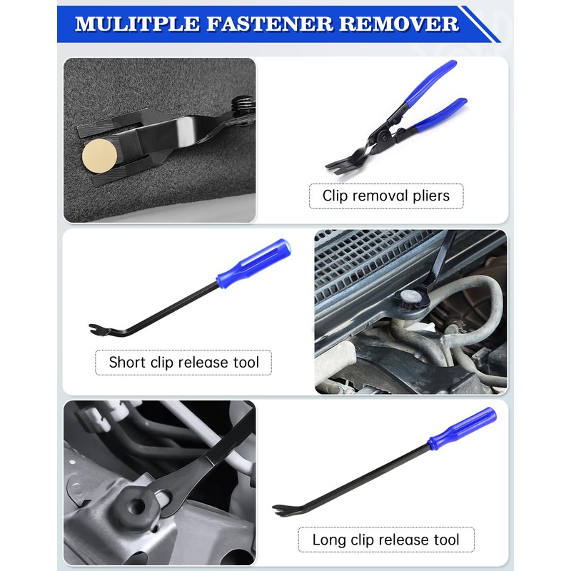 Poraxy 19Pcs Trim Removal Tool, Car Panel Dashboard Door Audio