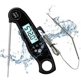 Yostyle - Termómetro Digital de Carne Cocina, Termómetro de Doble Sonda para Horno, 2 Segundos Lectura Instantánea, Pantalla LCD, Termómetro Cocina con Alarma para Cocinar, Horno, Barbacoa, Parrilla