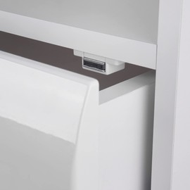 Gedotec Door Magnet Strong Magnetic Catch for Furniture & Cupboard Doors | Door Latch Square | Easy | Furniture Lock Plastic White | Holding Force 4 kg | Pack of 2 - Magnetic Door Lock Including