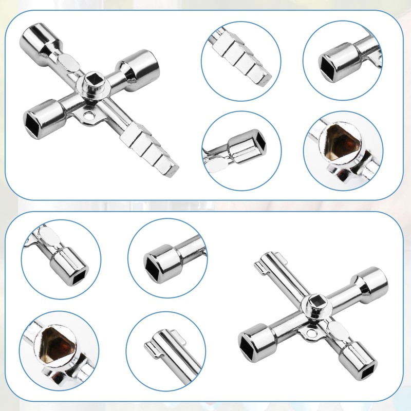 Universal Key Control Cabinet Key, Pack of 2 4-Point Key