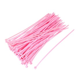 sourcing map Pack of 100 Cable Ties Replacement 150 mm x 2.5 mm Self-Locking Nylon Pink