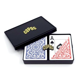 Copag 1546 Design 100% Plastic Playing Cards, Poker Size Red/Blue (Jumbo Index, 1 Set)