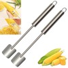 2024 New 2Pcs Long Handle Stainless Steel Corn Stripping Tool,