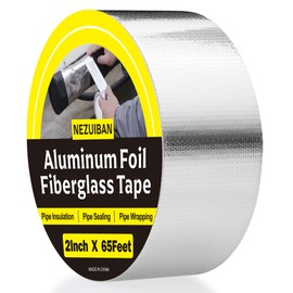 NEZUIBAN Aluminum Foil Fiberglass Tape, HVAC Heat Resistant Tape,2 Inches x 65 Feet