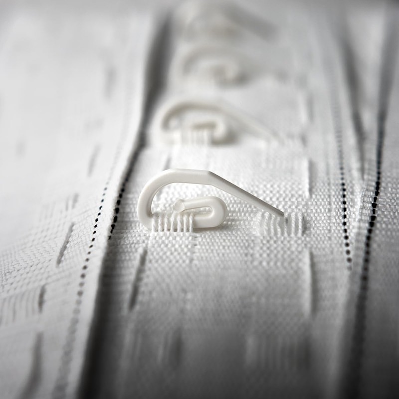 Realm White Pencil Pleat Curtain Header Tape, Detachable Curtain, Sizes