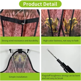 Bird Scare Flying Kite with 4m Pole Has The Effect of Scaring Birds-Type A | Ideal for gardens farms and docks | Keeps birds geese and seagulls away |A kind of hawk deterrent