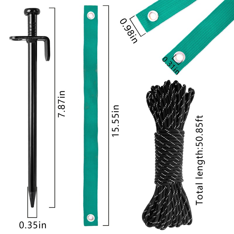 UCandy Heavy Duty Steel Tree Stake Kits with Straps and