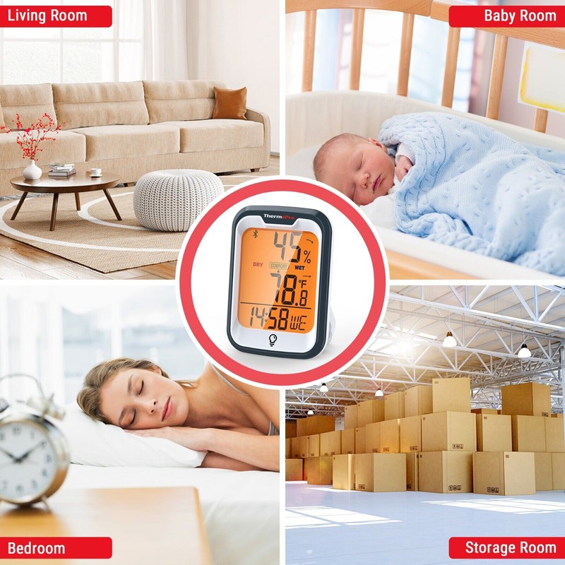 ThermoPro TP358W Bluetooth Hygrometer Indoor Thermometer for Home Greenhouse