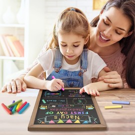 First Day of School Chalkboard,My First Day of School Board,Starting School Gifts,Back to School Chalk Board for Kids,Last Day of School Decorations,Double Sided Chalkboard Sign