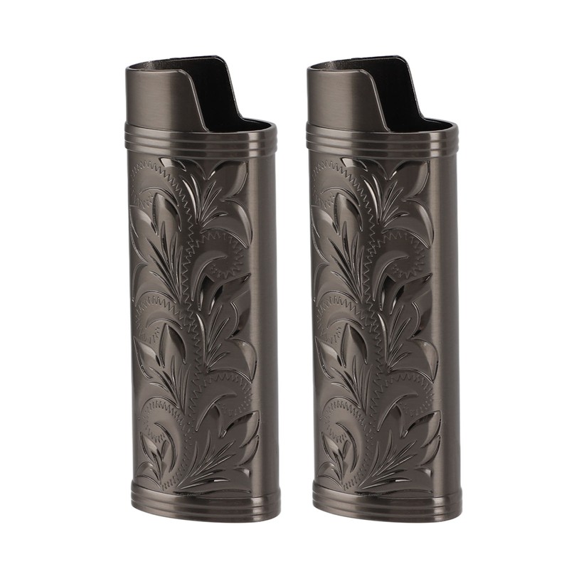 2PCS Torch Lighter Case Vintage Zinc Alloy Eye Catching Long