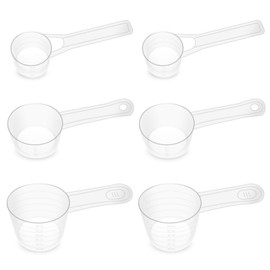 Measuring Spoon Set, Transparent Dosing Aid Washing Powder, Measuring Spoon 60 ml/30 ml/15 ml, Plastic Spoon with Scale Markings, Plastic Measuring Spoon for the Kitchen