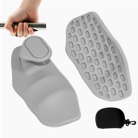 Liahelianx Puños de Goma Antideslizantes para Levantamiento de Pesas y Crossfit - Guantes Ergonómicos sin Dedos con Soporte para Palmas, Protección Manos y Mejora de Agarre (Blanco)