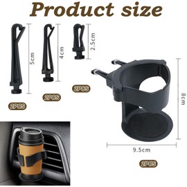 Car Cup Holder 2-Pack, Universal Air Vent Drink Holders, Secure Beverage Organizer, Adjustable Car Cupholder, Car Accessories for Drinks, Easy Installation, Travel Essentials for Car Interior