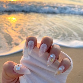 MunNail Snowflake Nail Tips - Square / MunNail 눈꽃송이 네일팁 - 스퀘어