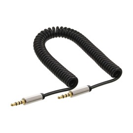 InLine 99271 Slim Audio Spiral Cable Jack 3.5 mm ST/ST, 4-Pin Stereo, 1 m