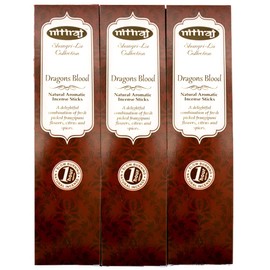 Nitiraj Incense Aroma Incense Dragons Blood 3 Box Set (30 Sticks / 10 Sticks Per Box), Made with Natural Materials