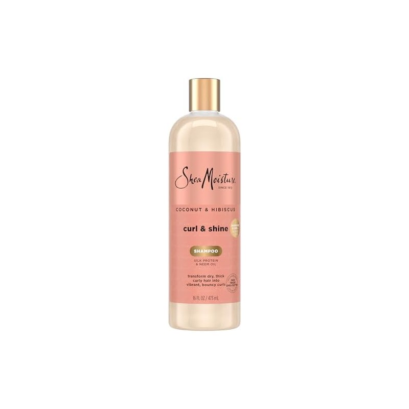 SheaMoisture Coconut & Hibiscus Curl & Shine Shampoo, 16 Ounce