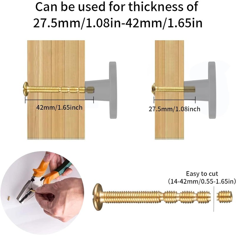 BIGLUFU 30mm Drawer Knobs, 12 Pieces Black Kitchen Cabinet Knobs,