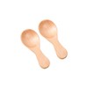 HugeDE 2 Pcs Mini Wooden Spoon with Short Handle Small