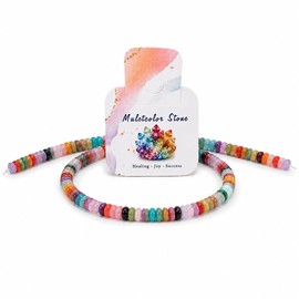 Muliteolor Rondelle Gemstone Beads 4x2mm, 150PCS Natural Stone Spacer Beads for Bracelet Making, Jewelry DIY