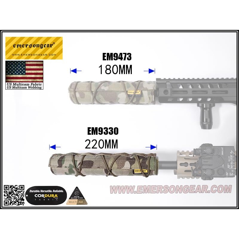 EMERSON 8.7 inches (22 cm) Suppressor Cover, BK