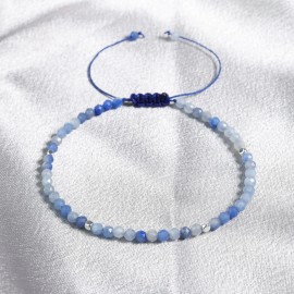 Unbranded Blue Aventurine Crystal 3mm Tiny Beads Gemstone Healing Calming Women Bracelet