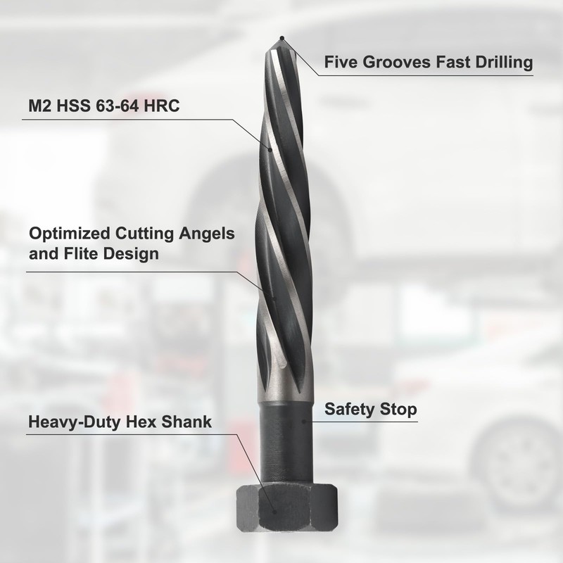Rocaris 13/16" M2 HSS Taper Chucking Reamer Drill Bit, Taper