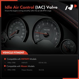 A-Premium Fuel Injection Idle Air Control Valve - Compatible with Nissan Maxima 1995-1998 & Infiniti I30 1996-1998, 3.0L, Auxiliary Air Valve, Replace for# 2378138U00, 2378138U05