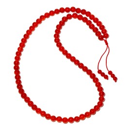 Wizock Simple Crystals and Stones Beaded Necklace Protection Balance Meditation Long Necklaces for Women and Men Amulet Jewelry (Red Agate)