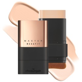 CHOSUNGAH BEAUTY Mega Fit Stick Foundation Master with Brush - Radiant Glow Coverage, Longwear Formula, 0.56Oz (02 Sand Beige)