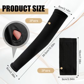 Pluvyze 6 Pairs of Tattoo Cover Forearm Bandage Tattoo Cover Up Tattoo Protection Arm Upper Arm Sleeves Women Summer Breathable for Covering Tattoos and Sun Protection Unisex (2 Lengths