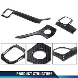 PIT66 Center Console Dashboard Panel Door Handle Trim Carbon Fiber Compatible with Jeep Grand Cherokee 2011-2021