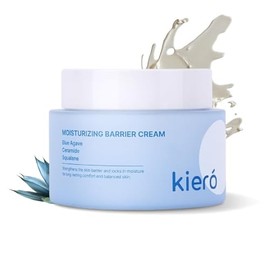 KIERO - Crema Hidratante Facial, Moisturizing Barrier Cream con agave azul, ceramidas y escualano, crema humectante coreana ligera para rostro, hidratante para piel grasa, mixta y seca 50 g