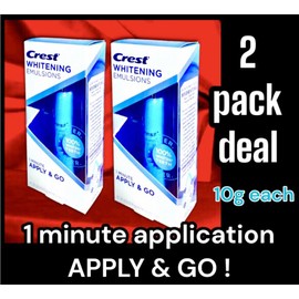 Crest 2pk Crest Whitening Emulsions Leave on Whitening Treatment : FAST 1 Min Apply-Go