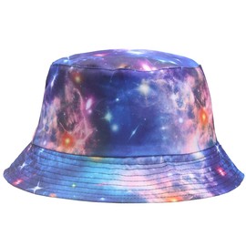 Sombrero de sombrero para lavabo de pescador, sombrero de playa, sombrero de sol, sombrero de algodón, sombrero de estrella, sombrero de bandera, Azul / Patchwork, Talla única