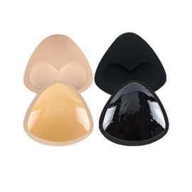 VASANA 2 Pairs Self-Adhesive Inserts Bra Pads RemovableBreast Enhancer Pads Chest Cup Fillers for Women Bikini Sports Bra Swimsuit Yoga Tops(Black+Skin)