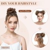 S-noilite Messy Bun Hair Piece Human Hair Wavy Curly Hair