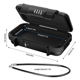 Portable Safe, Four-Digit Code Cash Box, Water Proof and Rust Proof Lock Box, 235 * 141 * 58mm Small Safe, Mini Safe for Business Trips, Traveling, Sports, Training