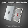 BG Electrical FPC72 SCREWLESS FLAT PLATE POLISHED CHROME 45A DOUBLE