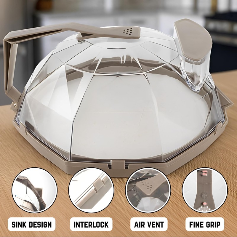 Microwave Splatter Cover with Anti-Scald Bowl Holder Clips – 10