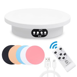 Jedids Soporte Giratorio Motorizado, Tocadiscos Giratorio Eléctrico de 360 Grados, Plataforma Giratoria Automática de 360 Grados, Soporte de Exhibición Giratorio Motorizado de 360 Grados