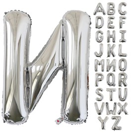KALOR 40 Inch Silver Letter N Balloons Jumbo Foil Mylar Helium Big Balloons for Birthday Party Anniversary Baby Shower Supplies