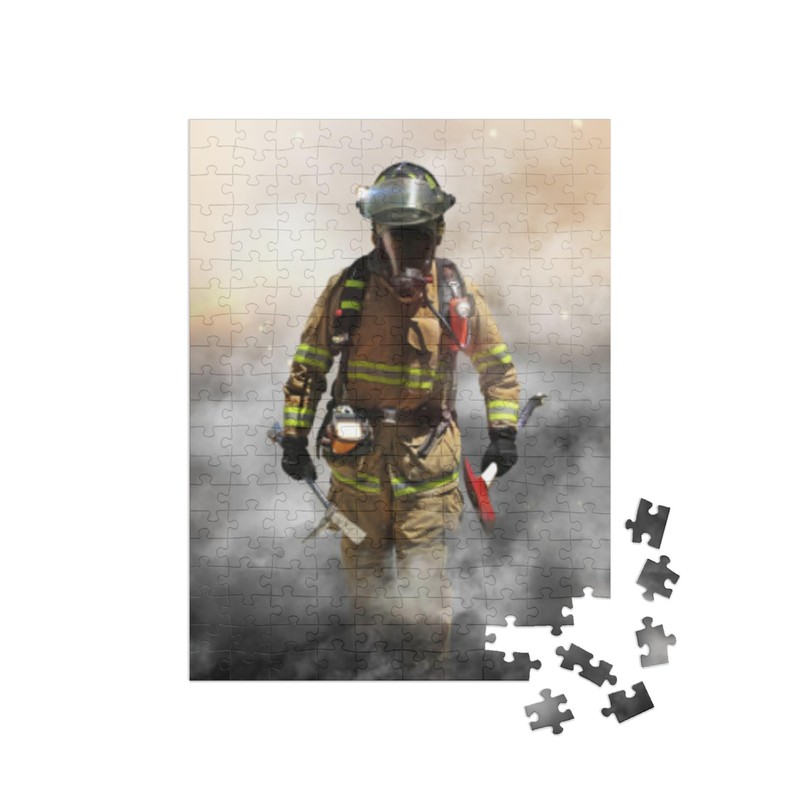 puzzleYOU: 200 Piece Fireman Penetrating a Smoke Wall Puzzle -