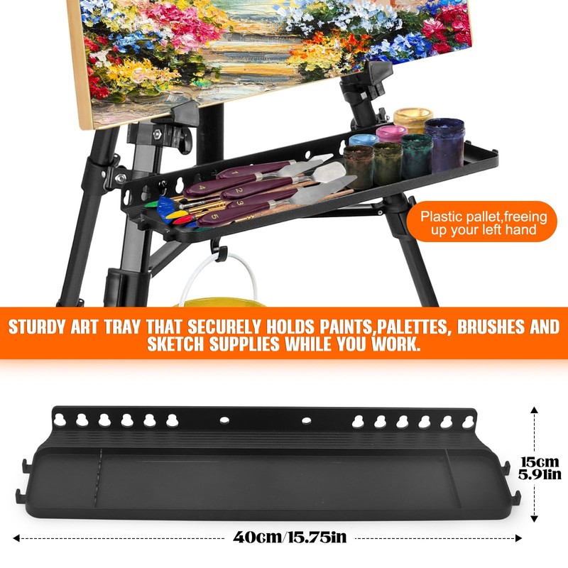 Adjustable Artist Easel - 19.69" to 61.8", Portable Folding Tabletop
